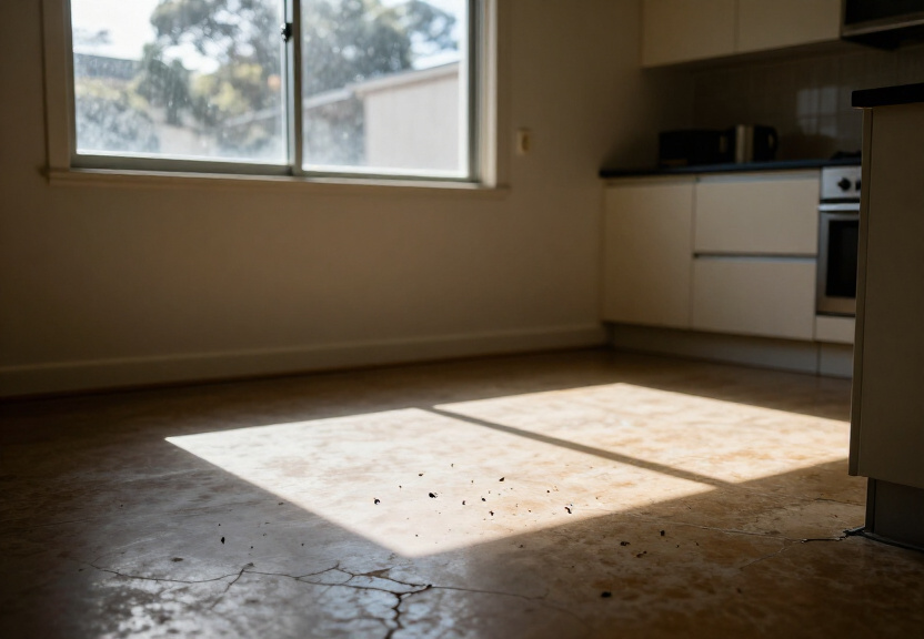 Rodent droppings in a Beecroft garage before treatment